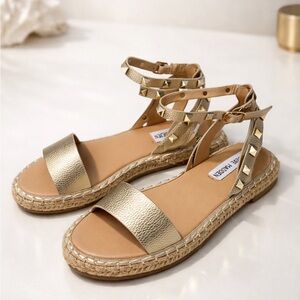 Steve Madden Sandals, Metallic Gold Studded